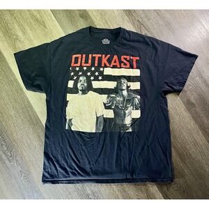 Outkast Shirt Mens XL Black Flag Photo Graphic Tee T-Shirt Hip Hop Band Music
